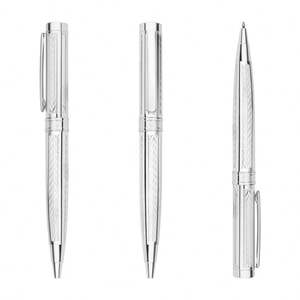 Stylo à bille de luxe rétro en métal noir de qualité supérieure, avec placage or rose et logo gravé au laser - Product Image 6