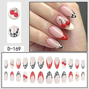 <span class=keywords><strong>Uñas</strong></span> Postizas Acrílicas con Diseño de <span class=keywords><strong>Leopardo</strong></span> Estilo Francés en Forma de Almendra, Juego de 24 Piezas para Niñas, <span class=keywords><strong>Uñas</strong></span> de Presión - Product Image 4