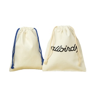 Customised Drawstring Cotton Canvas Gift Packaging Pouch Drawstring Cloth <b>Bags</b> with Printed Brand logo - Product Image 1