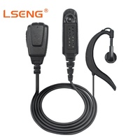 Auricular LSENG Multipin Tipo G con Gancho para la Oreja y PTT Separado, Cable ENC de 95/50CM para Radio Bidireccional Motorola GP328, Patrulla de Seguridad