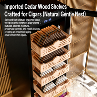 Humidor à cigares intelligent à température et humidité contrôlées - Étagères en cèdre espagnol de qualité supérieure et armoire à cigares électronique intelligente