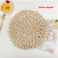 Mantel Individual Moderno de Fibra de Maíz Natural, Ecológico, Biodegradable, Hecho a Mano, Antideslizante, Resistente al Calor para Mesa de Té y Uso en Exteriores