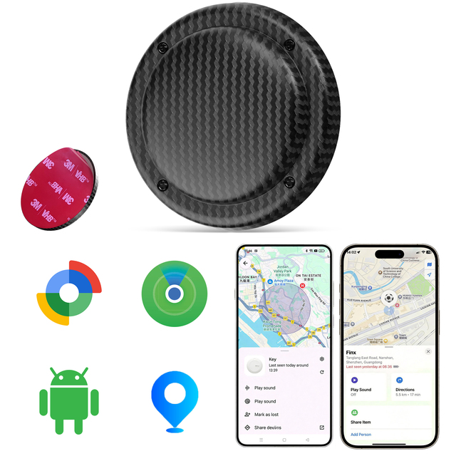IP67 Waterproof Smart GPS Tracker & Locator Adhesive Mount Bike Ski Skateboard Finder That Works with Google Find My Device App