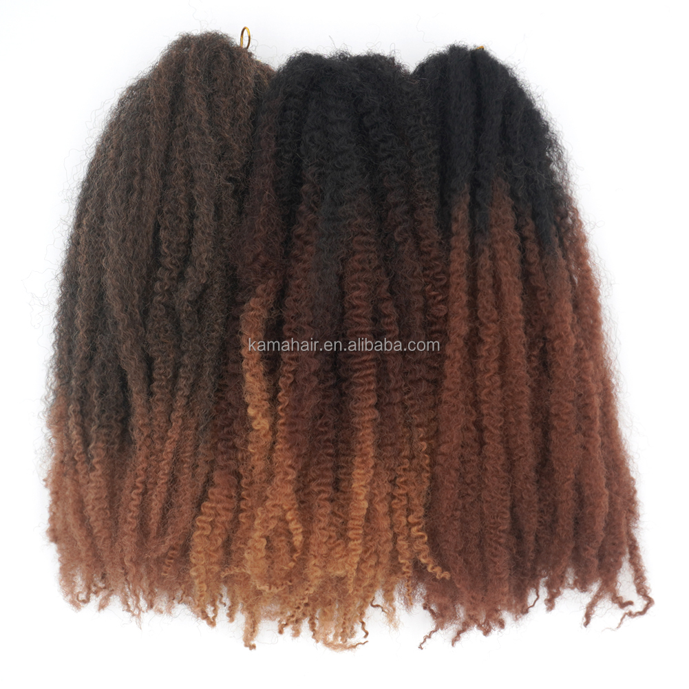 Vast Hair Official - KAMA Cuban Twist Hair for Braiding Hair Afro Kinky Curly Crochet Synthetic Marley Bulk Single Weft 18inch Hair Extension