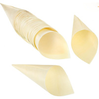 Biologisch afbreekbare, milieuvriendelijke houten voedselkegels, wegwerp houten kegels van dennenhout, proefkegels, ijskegels