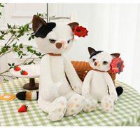 Peluche chat à longues pattes réaliste, jouet en peluche doux avec rembourrage en coton PP, décoration d'intérieur, cadeau d'anniversaire pour enfants