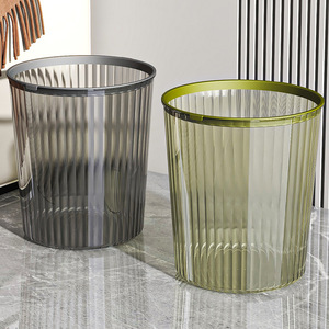 Transparent Trash Can Cylindrical 12L And Above With Pressure Ring For Home Office Bathroom Kitchen Bedroom Living Room - Product Image 3