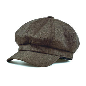 FF4319 빈티지 여성 8 패널 베레모 모자 프랑스 카비 화가 아이비 모자 통기성 코튼 린넨 뉴스 보이 모자 - Product Image 2