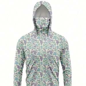Camiseta de Pesca con Capucha para Niños, Diseño Nuevo, Protección Solar UPF 50, Transpirable, Talla Grande, Ligera, Manga Larga, Camuflaje - Product Image 2