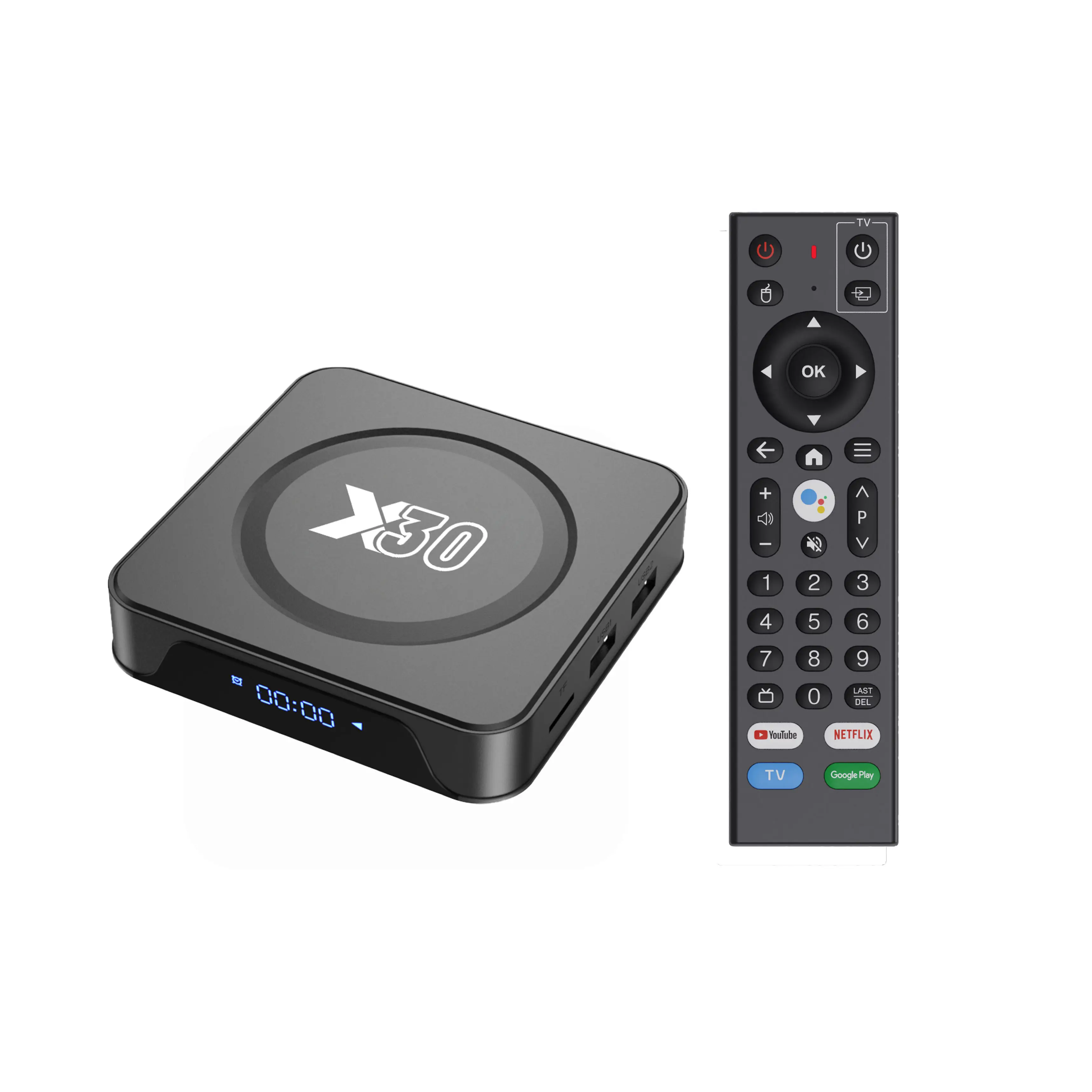 Pabrik X30 tv box Internet pemutar Video 4GB 32GB Wifi ATV Set Top Box dengan pengendali jarak jauh suara 4k mirip mi Set top Box