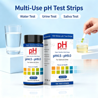 Tiras Reactivas de pH Universales 4.5-9.0, 100 Tiras por Tubo, para Pruebas de pH, Acidez y Alcalinidad en Agua, Orina y Saliva