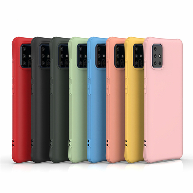 For Samsung A51 Case, Candy Solid Color Matte Shockproof Slim Soft Flexible TPU Rubber Gel Cover for Samsung Galaxy A51