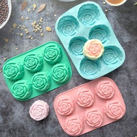 Moule à pâtisserie en silicone de haute qualité à 6 cavités en forme de rose, moule à chocolat pour gâteau de lune Buddy, outil de cuisine, outils à gâteau