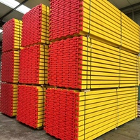 Poutre H20 jaune avec extrémités entièrement en plastique, poutres en bois d'épicéa imperméables pour coffrage de construction