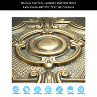Livraison incluse, dalles de plafond imitation étain 2x2 pieds, panneaux de plafond en PVC pour restaurants et bars PL38 Or antique PAINTSDECOR