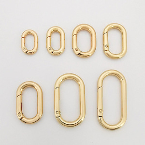 LFEDC Alta Qualidade Pequeno Minúsculo Oval 25mm Aceitar Personalizar Logotipo Faixa Em Forma De O Anel DIY Tag Chaveiro Mosquetão Com Snap Hook - Product Image 4