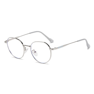 Occhiali <span class=keywords><strong>Vintage</strong></span> Retrò Rotondi Anti Luce Blu con Montatura in Metallo per Uso Quotidiano Unisex, Occhiali alla Moda per Adulti - Product Image 3