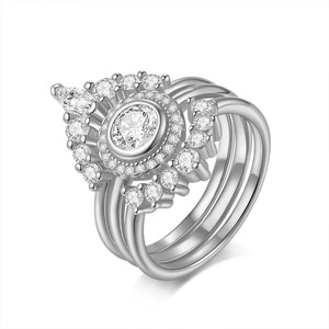 Luxury Flower Shape Moissanite <b>Cocktail</b> <b>Ring</b> Yellow <b>Gold</b> Plated Pave Setting Women's Engagement Statement <b>Ring</b> - Product Image 2