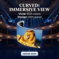 Écran LED publicitaire incurvé intelligent et flexible Q1.86, pleine couleur, vidéo HD, personnalisable pour centre commercial