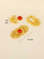 Boutons de vêtements en laiton plaqué or, filigrane floral, incrustés de pierres colorées, fournitures pour artisanat DIY, ornements de vêtements