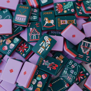 Custom Design 4 Players <b>Entertainment</b> Game Green American Acrylic Mah Jongg Nutcracker Mahjong Tiles Set - Product Image 2