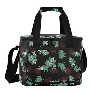 กระเป๋าเก็บความเย็นลายดอกโอฮิอาเลฮัวแบบพกพาขนาดใหญ่ ป้องกันการรั่วซึม พร้อมสายสะพายไหล่ สามารถสกรีนโลโก้ได้ - Product Image 1