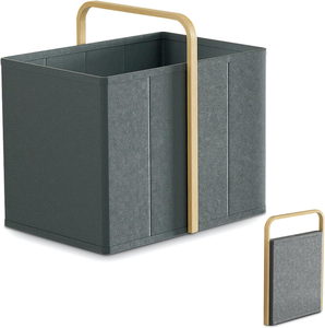 Panier à linge pliable avec poignée - 65L Grand panier <span class=keywords><strong>de</strong></span> rangement en tissu <span class=keywords><strong>de</strong></span> bambou pliable pour repassage - Product Image 1