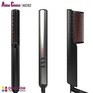 <span class=keywords><strong>Spazzola</strong></span> Lisciante <span class=keywords><strong>Elettronica</strong></span> Professionale 2 in 1 con Vapore Anti-Scottatura, Pettine Riscaldato in Ceramica per Stirare i Capelli - Product Image 1