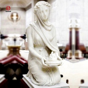 Personalizzato a grandezza naturale di marmo bianco velato statua vergine vestale in vendita - Product Image 4