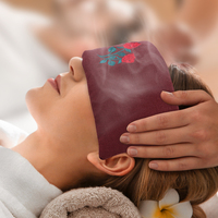 Masque oculaire Pakcare en promotion, personnalisé, à base de graines de lin, de lavande et de camomille, en matériaux naturels, pour apaiser la pression oculaire