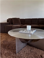 Table basse en acier inoxydable brossé de qualité supérieure