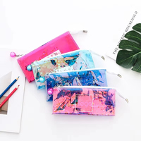 Étui à crayons personnalisé créatif en PVC transparent avec paillettes et sable mouvant, fournitures scolaires colorées pour enfants, sans danger pour les aliments, pour l'utilisation des enfants