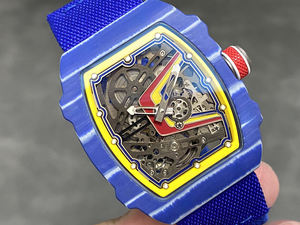 Montre mécanique de luxe en fibre de carbone bleue 2025 avec cadran à aiguilles, anti-rayures, haute qualité, haut de gamme, pour hommes - Product Image 2