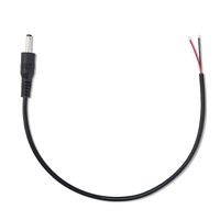 Câble industriel à extrémité nue avec connecteur jack DC mâle 3,5x1,35 mm, conducteur en cuivre, isolation en PVC, fils étamés dénudés