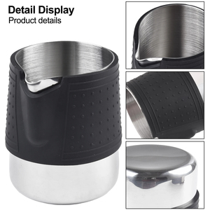 350ml 600ml Stainless Steel Eco-Friendly Durable Espresso Innovative Crocodile Cylinder Handleless milk frothing Pitcher - Product Image 3