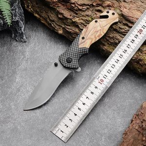 Cuchillo plegable de acero inoxidable de alta dureza, cuchillo de supervivencia para acampar, cuchillo plegable multifuncional, portátil y multiusos - Product Image 1