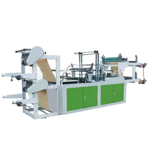 three side sealing biodegradable t shirt eco friendly carry shopping paper bag hot seal cold cutting bag making machine price