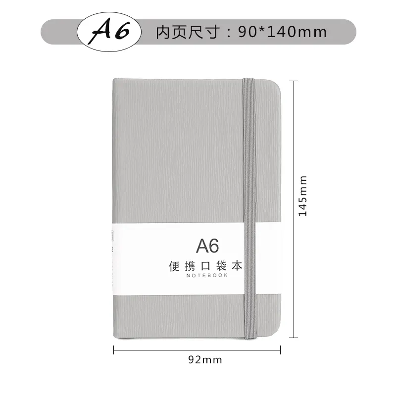 Yüksek kaliteli a6 dizüstü ciltli pu deri cep kalemli not defteri günlük defteri özel Logo ile