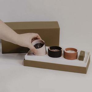 Custom Luxury <b>Set</b> Packaging for <b>Candle</b> Jars with Lid and Boxes Packaging <b>Candle</b> Box 100x100 Ecommerce Packaging with Insert - Product Image 2