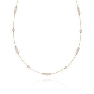 Collar de Moda de Acero Inoxidable con Perlas Artificiales y Baño de Oro de 18K, con Longitud Ajustable para Mujer - Product Image 1