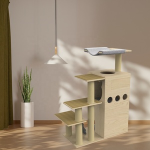 Lussuoso Tiragraffi per <span class=keywords><strong>Gatti</strong></span> Grande in Legno, Albero per <span class=keywords><strong>Gatti</strong></span> da Interno Moderno con Pali Tiragraffi in Sisal - Product Image 6