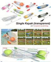 Kayak PC 1 place avec siège transparent et sac flottant, kit de réparation inclus, pour la pêche, en provenance de Chine, Lumark, vente chaude