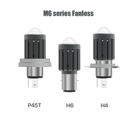 Faro LED para Motocicleta Serie M6 H4, Diseño sin Ventilador H6 P45T, 3000LM, Canbus, 15W, Sistemas de Iluminación para Motocicleta de Repuesto Originales