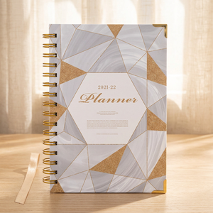 2027 <b>Spiral</b> <b>Bound</b> Custom Journal Planner Agenda Diary Organizer Paper <b>Notebook</b> with Metal Corner Protection for Gift - Product Image 1