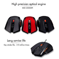 Souris de Jeu Mécanique Sans Fil 2,4 GHz, Récepteur USB, 6 Boutons, 1600 DPI, Ergonomique pour Gauchers, pour Ordinateurs Portables Mac et ESports