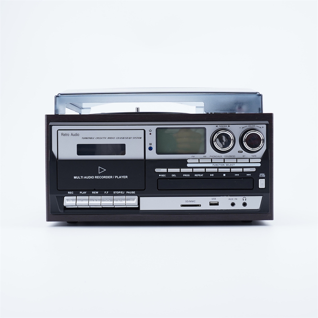 Factory Wholesale Modern Customized Auto Stop Record Player Retro Gramophone Recording Turntable Record Player Vinyl with AM FM