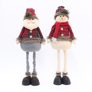 Ensemble de figurines en peluche de Noël 80 cm, bonhomme de neige et rennes traditionnels, décoration intérieure pour salon - Product Image 5