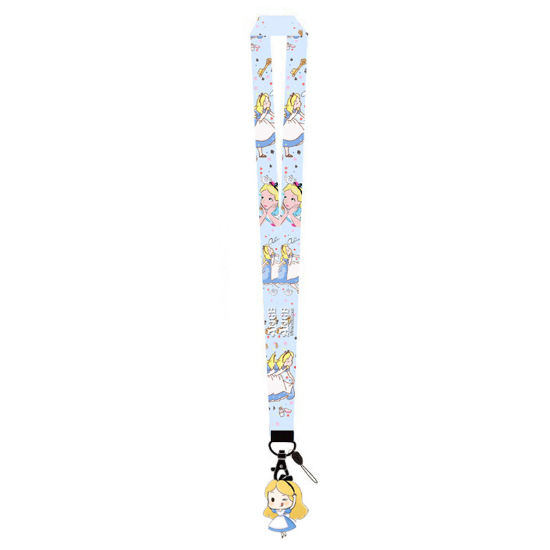 Lovely Cartoon Creative Frozen Snow White Ariel Princess Lanyards Anti-Lost Neck Strap ID Card Holder Lanyards Satin for Student Image 5