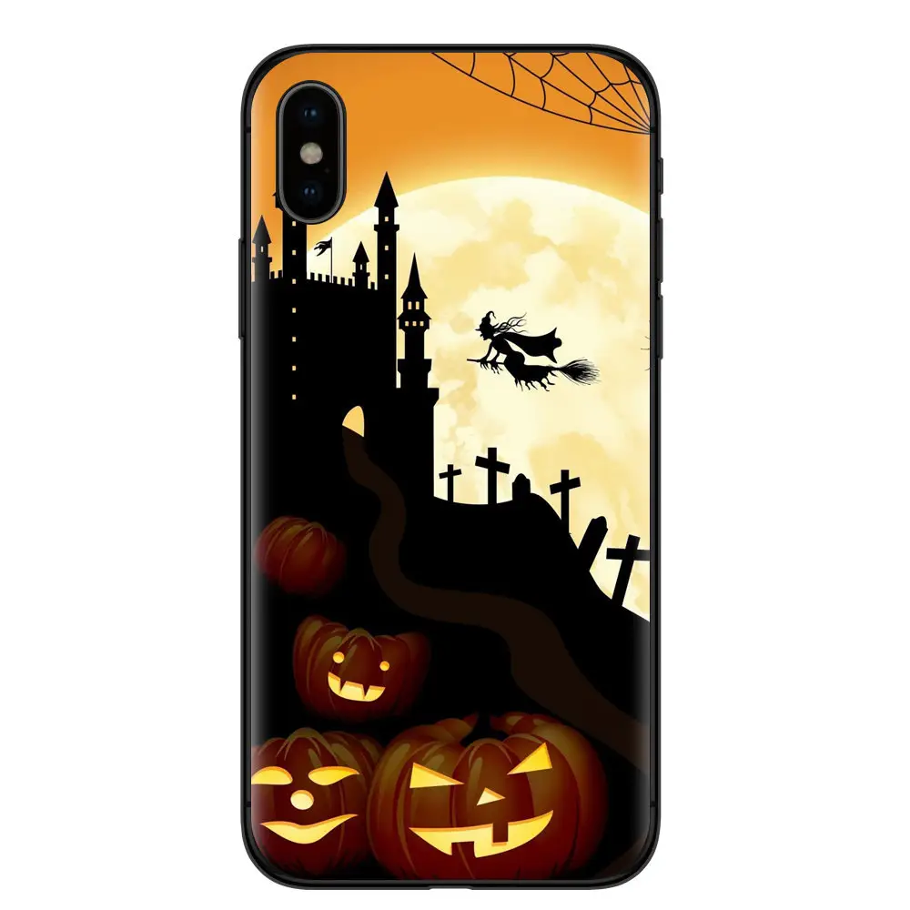 Wholesale Custom Halloween Fashion Cool Universal Cellphone Case Carnival Eve Pumpkin Scary Ghost Soft TPU Mobile Phone Cover