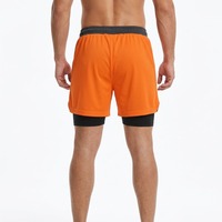 Shorts de sport légers pour hommes en tissu respirant, personnalisables OEM, avec taille élastique, poches latérales, double couche, pour entraînement, course et fitness